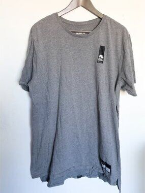 Nike Air Tee T Shirt XL Grey Stripe Cotton Logo Patch Graphic